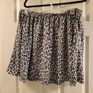 Banana Republic Black and Grey Animal Print Skater Skirt XL